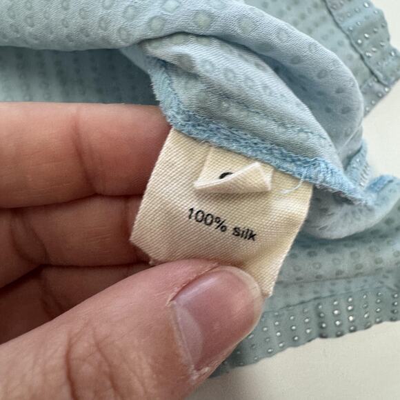 L'AGENCE Blouse Womens 0 Light Blue 100% Silk Sleeveless Studded Rhinestone - Picture 5 of 10